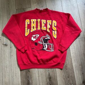 Chiefs Red Crewneck. Vintage Jostens